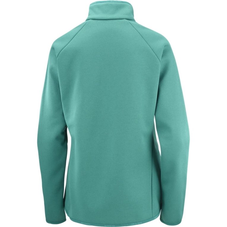 Dámské Bundy Salomon Essential Warm Half Zip Zelene | CZ 64WCOQJ